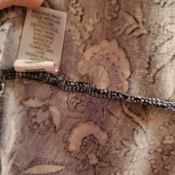 J.Jill Long Sleeve Tunic, Women's Top, Size S, Blue Floral Scoop Neck - Picture 8 of 8